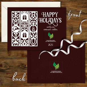 Budget Red Modern Minimal Corporate Holiday Card