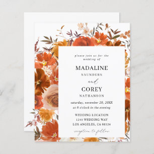 Budget Red & Orange Fall Floral Wedding
