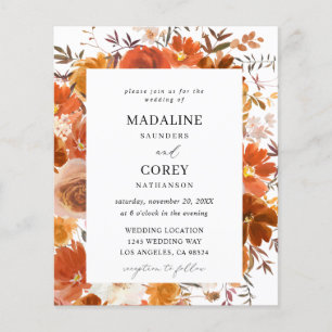 Budget Red & Orange Fall Floral Wedding B