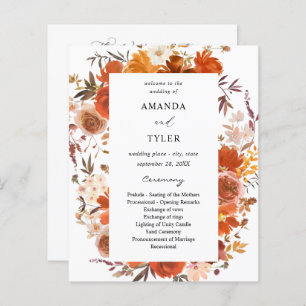 Budget Red & Orange Floral Wedding Ceremony