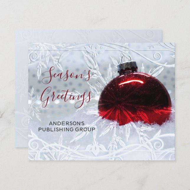 Budget Red Ornament Company Holiday Card (Front/Back)