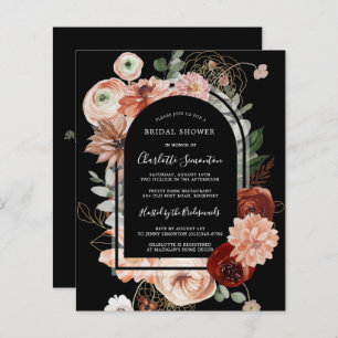 Budget Red Pink Black Bridal Shower Invitation