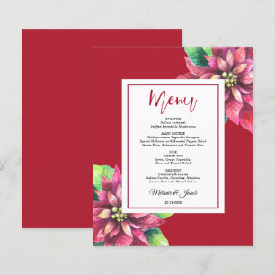 Budget Red Poinsettia Christmas Wedding Menu