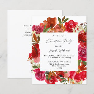 Budget Red Rose & Pink Floral Christmas Party
