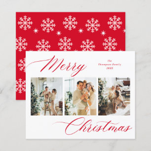 BUDGET Red Script Merry Christmas Photo Collage