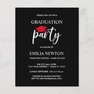 Budget Red Tassel Graduation Cap Black Party