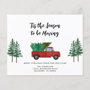 Budget Red Truck Christmas Tree New Address Card