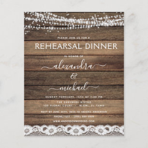 Budget Rehearsal Dinner Rustic Farmhouse Flyer