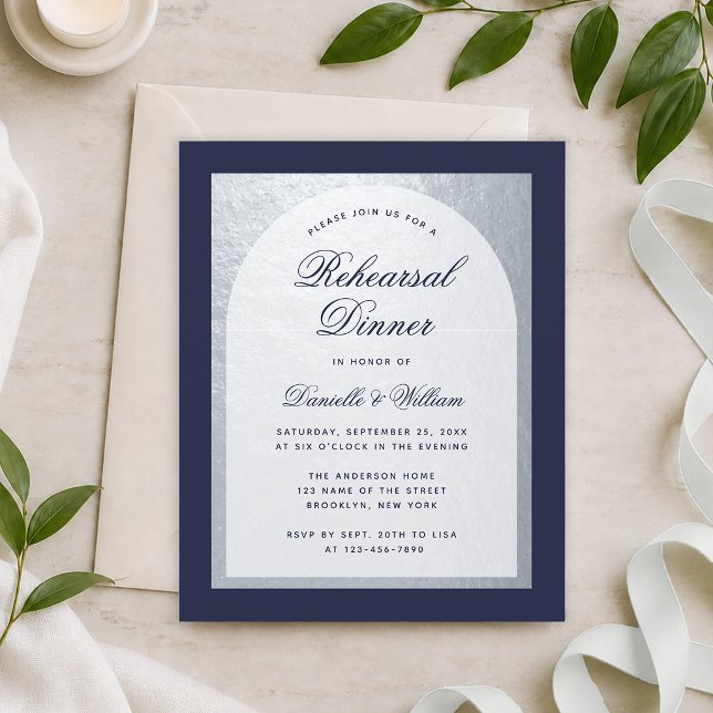 Budget Rehearsal Dinner Silver Navy Blue  (Creator Uploaded)