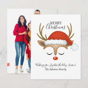 Budget Reindeer Holiday Photo Christmas Card