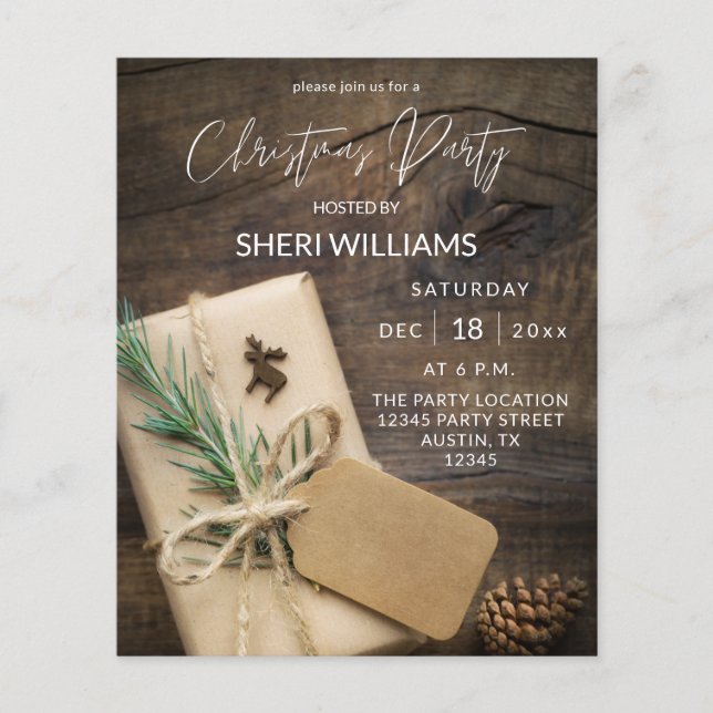 Budget Reindeer & Present Christmas Party 2 Flyer (Front)