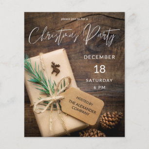 Budget Reindeer & Present Christmas Party Flyer
