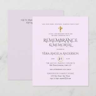 BUDGET Remembrance Memorial Gold Cross Invite