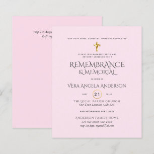BUDGET Remembrance Memorial Gold Cross Invite