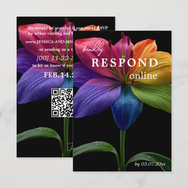 🌈 Budget Respond online RSVP Card (Front/Back)