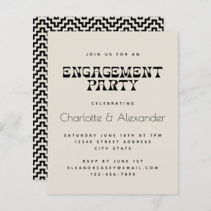 Budget Retro Black and White Engagement Party