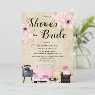 Budget Retro Bridal Shower Invitation
