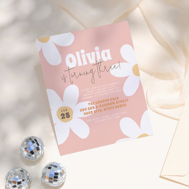 Budget Retro Daisy Boho Groovy Girl Birthday Party (Creator Uploaded)