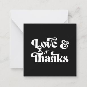 Budget Retro Modern Love and Thanks Wedding Card