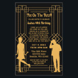 Budget Roaring 20 art deco flapper girl Invitation<br><div class="desc">Budget Put on the ritz! Roaring 20s art deco flapper girl and gangster party glitz and glam,  gold and black invitations.</div>
