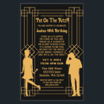 Budget Roaring 20 art deco flapper girl Invitation<br><div class="desc">Budget Put on the ritz! Roaring 20s art deco flapper girl and gangster party glitz and glam,  gold and black invitations.</div>