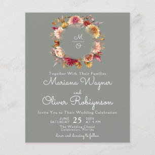 Budget Romantic Fall Floral Sage Green Wedding