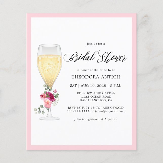 Budget Romantic Floral Bridal Shower (Front)