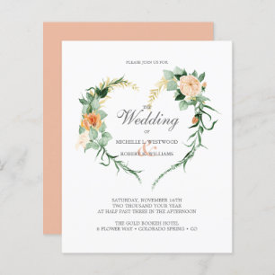 BUDGET Romantic Floral Heart Wreath Wedding