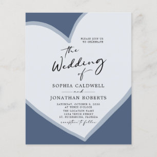 Budget Romantic Heart QR Code Dusty Blue Wedding