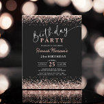 Budget Rose Gold Black Any Age 21st Birthday Flyer<br><div class="desc">Celebrate in style with the Budget Rose Gold Black Any Age 21st Birthday Invitation. Featuring a dazzling rose gold glitter effect on a sleek black background,  this affordable and elegant invitation is perfect for a chic and modern birthday celebration.</div>