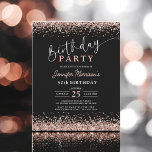 Budget Rose Gold Black Any Age 50th Birthday Flyer<br><div class="desc">Celebrate a fabulous 50th birthday with the Budget Rose Gold Black Any Age 50th Birthday Invitation! Featuring a stunning combination of rose gold glitter and classic black, this elegant design sets the tone for an unforgettable celebration. Ideal for any milestone birthday, this budget-friendly invitation offers sophistication and style at an...</div>