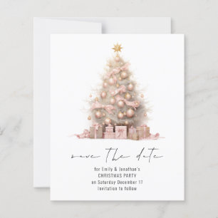 Budget Rose Gold Christmas Tree Save the Date