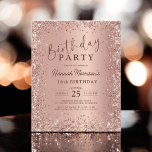 Budget Rose Gold Glitter 16th Birthday Invitation<br><div class="desc">Celebrate a special milestone without breaking the bank with the Budget Rose Gold Glitter 16th Birthday Invitation. This budget-friendly option features stunning rose gold glitter accents, offering a glamourous touch for your 16th birthday celebration. Perfect for those looking for an elegant yet affordable invitation to set the tone for an...</div>