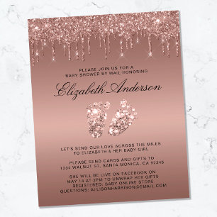 Budget Rose Gold Glitter Drips Baby Shower By Mail