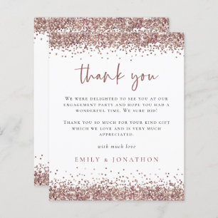 Budget Rose Gold Glitter Engagement Party Thanks