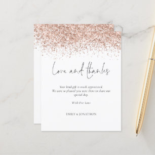 Budget Rose Gold Glitter Love and Thanks Wedding