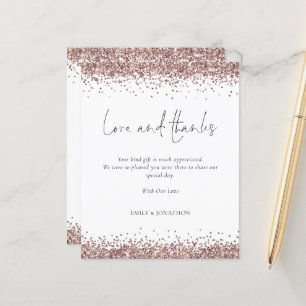 Budget Rose Gold Glitter Wedding Love and Thanks