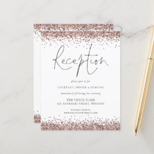 Budget Rose Gold Glitter Wedding Reception Encl