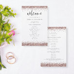 Budget Rose Gold Glitter White Wedding Program<br><div class="desc">Budget Rose Gold Glitter White Wedding Program. Size 5.5” x 8.5” at a budget price, on an elegant 110 lb LINEN stock – for a luxury feel at great value, this is perfect for programs, as well as invitations and menus etc. This budget size alternative is also available in other...</div>