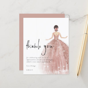 Budget Rose Gold Gown Brown Quinceañera Thank