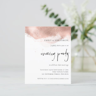 Budget Rose Gold Wedding Evening Party Invitation