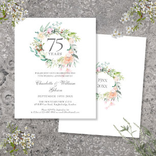 Budget Roses Garland 75th Anniversary Invitation