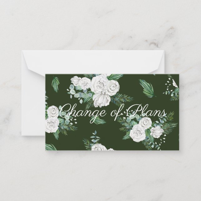 Budget, roses on green background Change of Plans Card (Front)