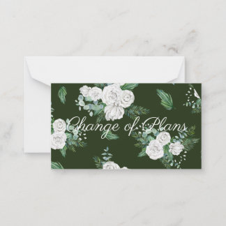 Budget, roses on green background Change of Plans Card