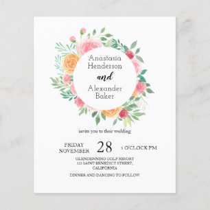 Budget/Roses - Wedding Invitation. Flyer