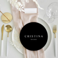 Budget Round Minimalist Wedding Guest Place Card