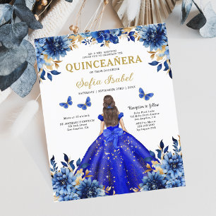 Budget Royal Blue Bilingual Spanish Quinceanera