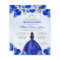 Budget Royal Blue Gold Floral Princess Quinceañera