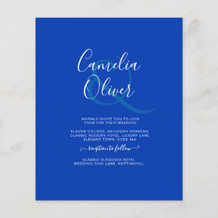 Budget Royal Blue Monochrome Wedding INVITE Flyer