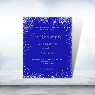 Budget royal blue silver glitter dust wedding